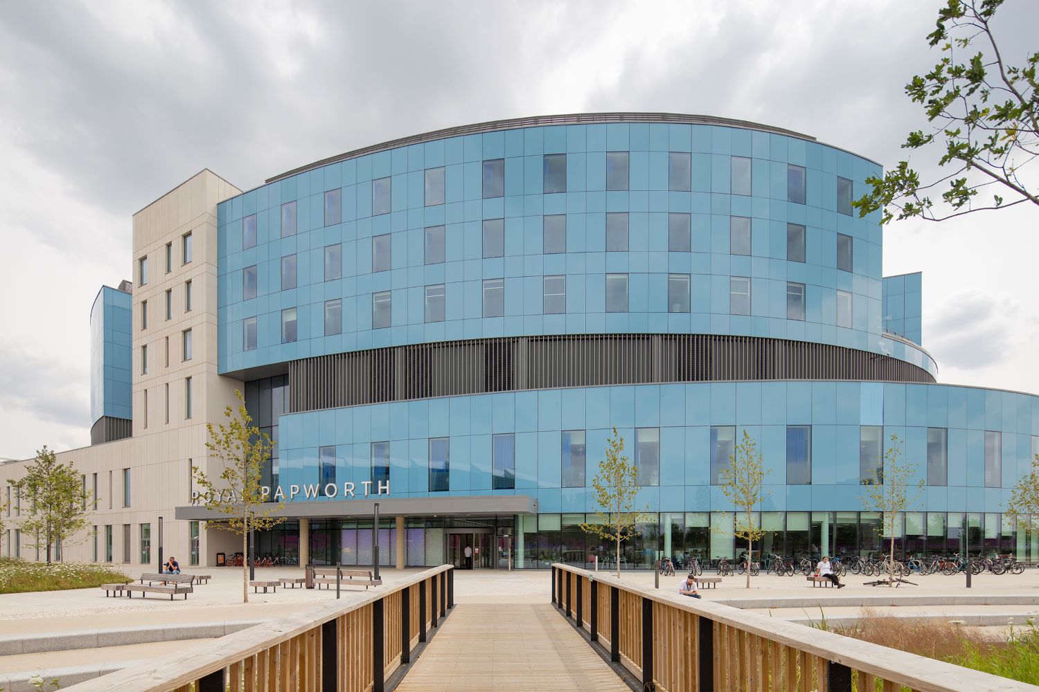 Royal Papworth hospital's north entrance from the outside