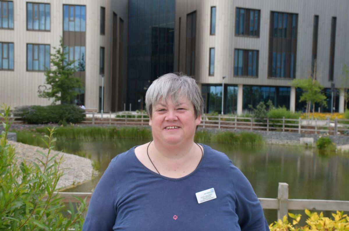 Vicky Halliday pictured outside the Heart and Lung Research Institute 