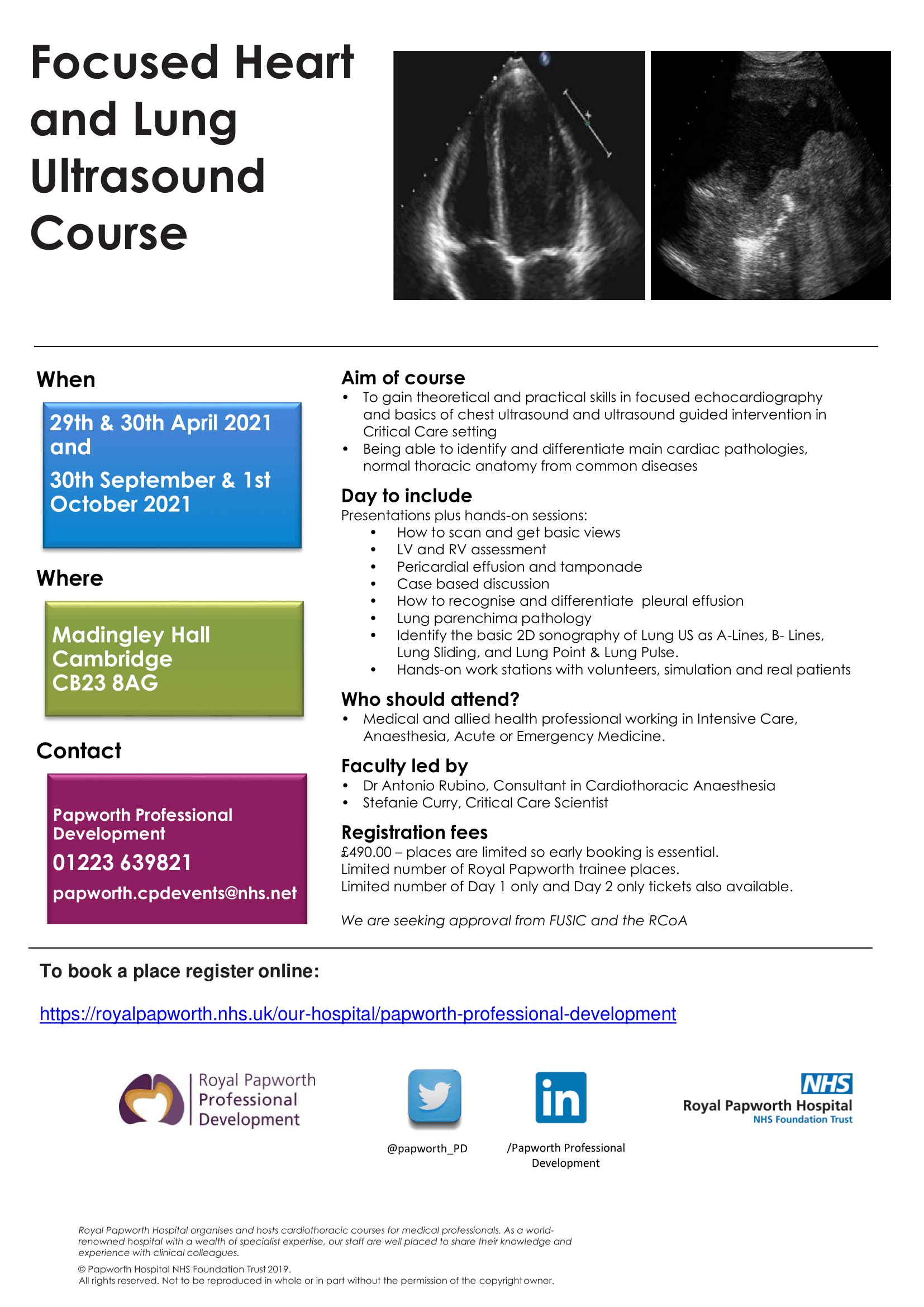 FINAL Flyer - Focused HL Ultrasound  Course  - April and Sept 2021-1.png