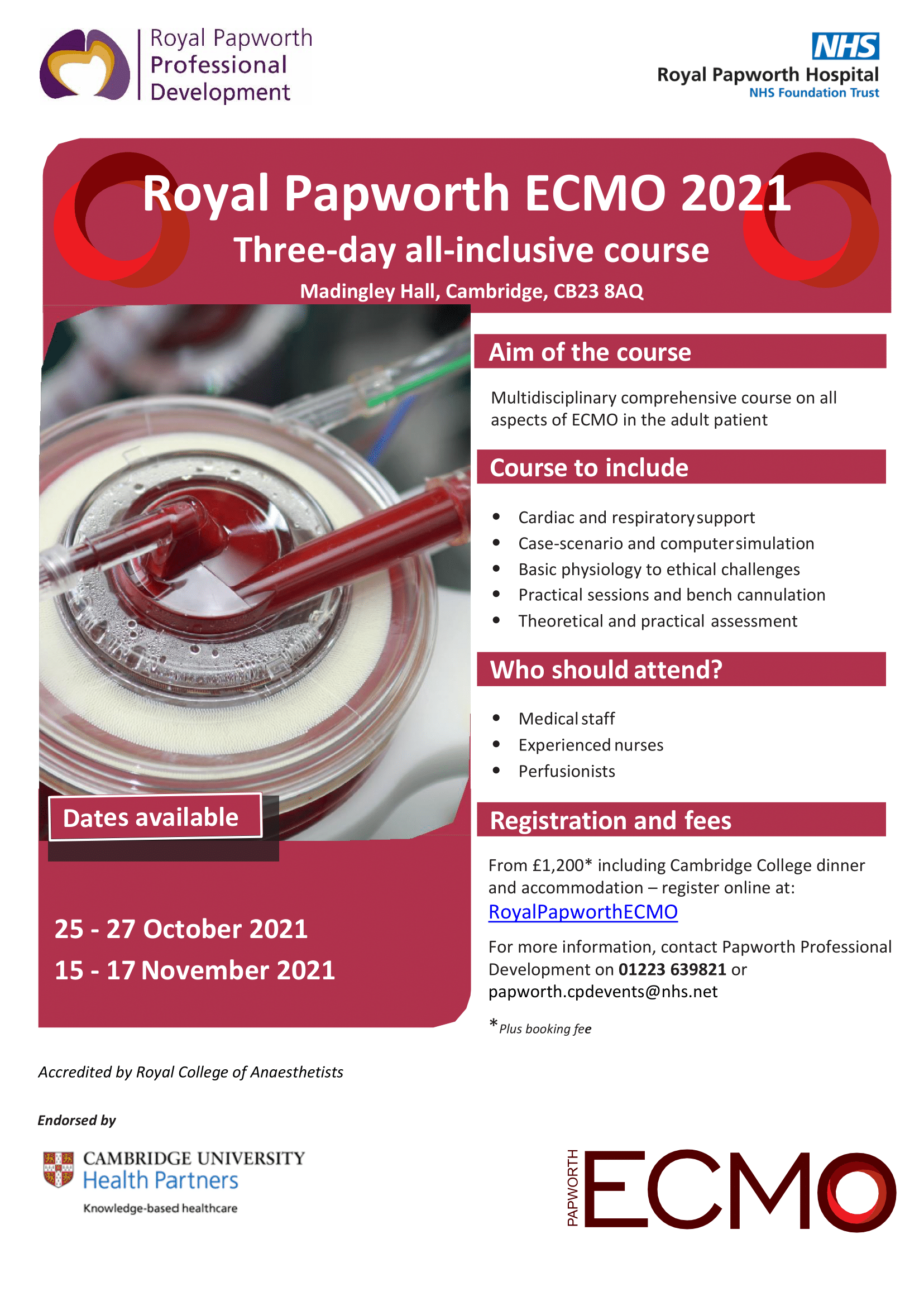 Royal Papworth ECMO course October 2021 Royal Papworth Hospital